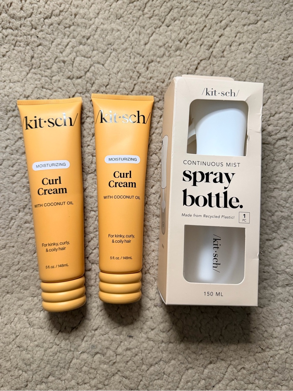 🤍New Kitsch Curl Cream & Continuous Mist Spray Bottle Set🤍